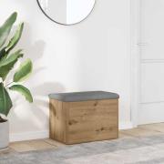 vidaXL Förvaringsbänk hantverksmässig ek 62x42x45 cm konstruerat trä