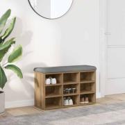 vidaXL Skobänk hantverksmässig ek 82x32x50 cm konstruerat trä