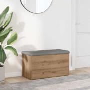 vidaXL Förvaringsbänk hantverksmässig ek 82x42x45 cm konstruerat trä
