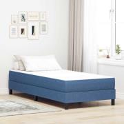 vidaXL Sängmadrass med madrass Blå 100 x 200 cm tyg
