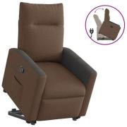 vidaXL Reclinerfåtölj med uppresningshjälp brun tyg
