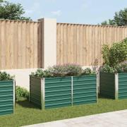 vidaXL Odlingslåda 160x80x77 cm galvaniserat stål grön