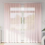 vidaXL Voile gardiner med stångfickor 2 st ljusrosa