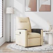 vidaXL Reclinerfåtölj gräddvit tyg