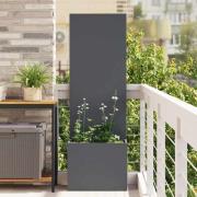 vidaXL Trädgårdsplanterare med dekorativ panel Antracit 50 x 140 cm