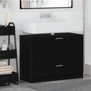 vidaXL Tvättställsskåp Svart Ek 78 x 37 x 59 cm Konstruerat trä