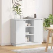 vidaXL Sideboard med LED -remsljus Vit 90 x 32 x 75 cm Konstruerat trä