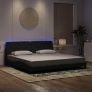 vidaXL Bed Frame with LED without Mattress Black 200x200 cm Velvet