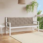 vidaXL Bänkdyna för trädgården taupe 180x(50+50)x7 cm oxfordtyg