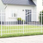 vidaXL Trädgårdsstängsel Vit 165 cm Pulverlackerad stål