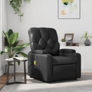 vidaXL Massagefåtölj svart konstläder