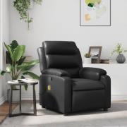 vidaXL Massagefåtölj svart konstläder
