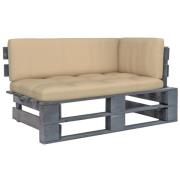 vidaXL Hörnsektion till pallsoffa grå impregnerad furu