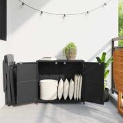 vidaXL Trädgårdsskåp svart 83x45x76 cm konstrotting