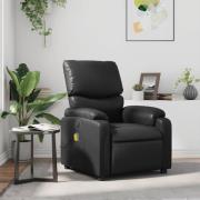 vidaXL Massagefåtölj svart konstläder
