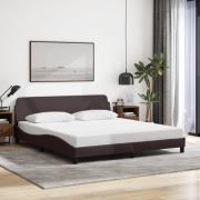 vidaXL Bed Frame "Dover" Dark Brown 180x200 cm Fabric