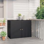 vidaXL Förvaringsskåp för trädgården svart 100x55,5x80 cm konstrotting