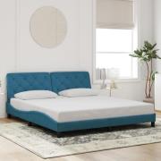 vidaXL Bed Frame without Mattress Blue 180x200 cm Velvet