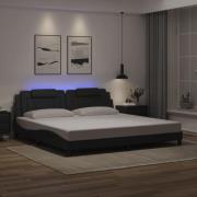 vidaXL Bed Frame "Viana" with LED without Mattress Black 200x200 cm
