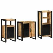 vidaXL Badrumsmöbelset 3 pcs Brun 55 x 35 x 60 cm Massivt mangoträ
