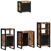vidaXL Badrumsmöbelset 4 pcs Flerfärgsdesign Massivt återvunnet trä