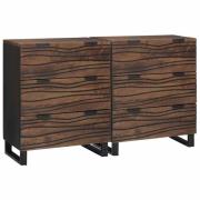 vidaXL Skåp med låda 2 pcs Brun 60 x 33.5 x 75 cm massivt mangoträ