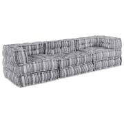 vidaXL Modulär soffa Randig 3 pcs Ljusgrå 70 x 70 x 56 cm tyg