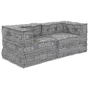 vidaXL Modulär soffa Geometriskt 2 pcs Ljusgrå 70 x 70 x 56 cm tyg