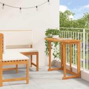 vidaXL Bänkset för trädgården 2 pcs Brun massivt akacia