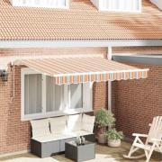 vidaXL Utfällbar markis Flerfärgad rand 250 x 200 cm