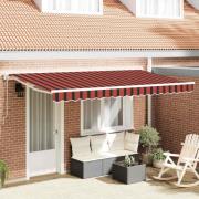 vidaXL Utfällbar markis Flerfärgad rand 350x200 cm tyg