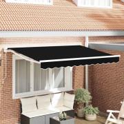 vidaXL Utfällbar markis Svart 350x200 cm tyg