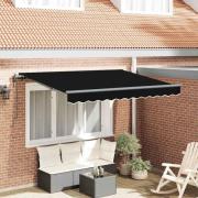 vidaXL Utfällbar markis Svart 350 x 200 cm Polyester, aluminium