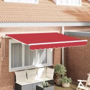 vidaXL Utfällbar markis Röd 350 x 200 cm Polyester och aluminium