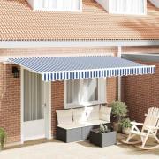 vidaXL Utfällbar markis Blå och Vit 400 x 200 cm