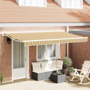 vidaXL Utfällbar markis Flerfärgad rand 400x200 cm tyg