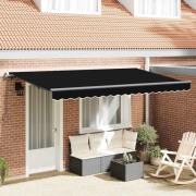 vidaXL Utfällbar markis Svart 400 x 200 cm Polyester och aluminium