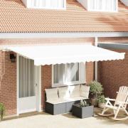 vidaXL Utfällbar markis Vit 400 x 200 cm Polyester och aluminium