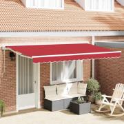 vidaXL Utfällbar markis Röd 400x200 cm tyg