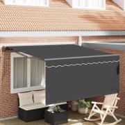 vidaXL Utfällbar markis Grå och antracit 300 x 250 cm