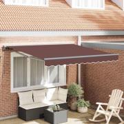 vidaXL Utfällbar markis Brun 300x250 cm tyg