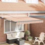 vidaXL Utfällbar markis Flerfärgsdesign 300 x 250 cm tyg
