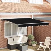 vidaXL Utfällbar markis Svart 300x250 cm tyg