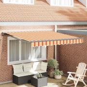 vidaXL Utfällbar markis Gul och Orange 350x250 cm tyg
