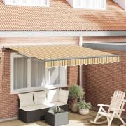 vidaXL Utfällbar markis Flerfärgad rand 350x250 cm tyg