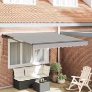vidaXL Utfällbar markis Ljusgrå 350x250 cm tyg