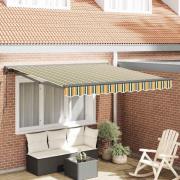 vidaXL Utfällbar markis Grön och Gul 350x250 cm tyg