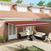 vidaXL Utfällbar markis Brun 500 × 350 cm Tyg, Metall