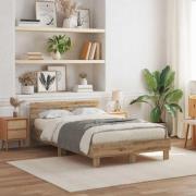 vidaXL Sängram med led Artisan Ek 135 x 190 cm Konstruerat trä