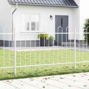 vidaXL Trädgårdsstängsel Vit 13.6 x 0.8 m Pulverlackerad stål